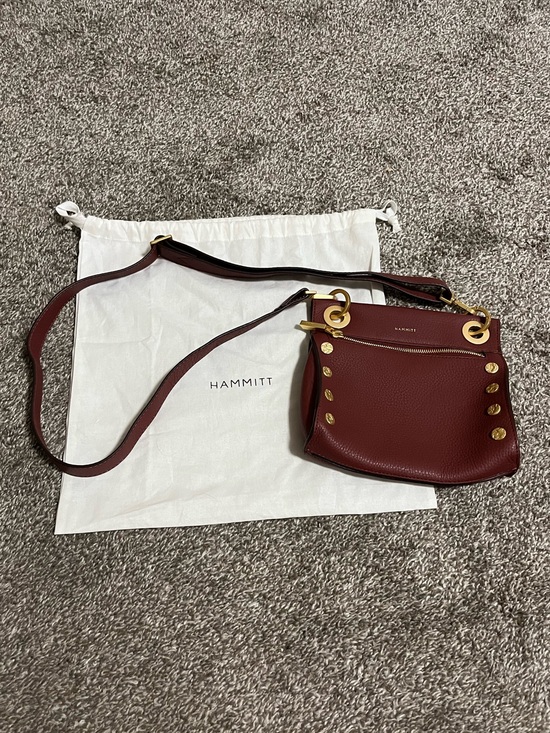 Hammitt Handbags - Hammitt Tony Small Maroon Burgundy Gold Hardware Crossbody